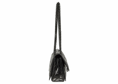 Balenciaga Crush Small Chain Quilted Bag Black