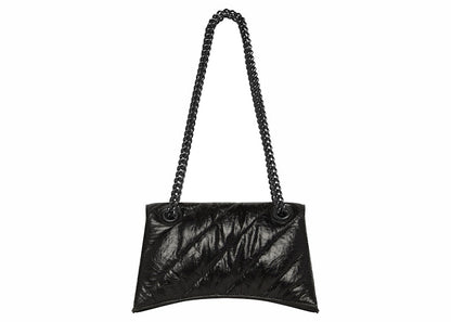 Balenciaga Crush Small Chain Quilted Bag Black