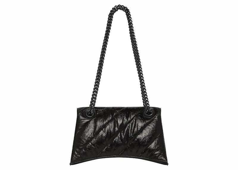 Balenciaga Crush Small Chain Quilted Bag Black