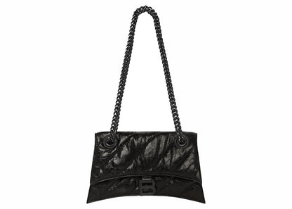 Balenciaga Crush Small Chain Quilted Bag Black