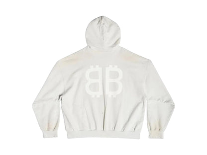 Balenciaga Crypto Medium Fit Hoodie Off White