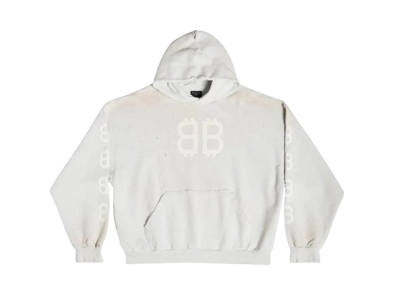 Balenciaga Crypto Medium Fit Hoodie Off White
