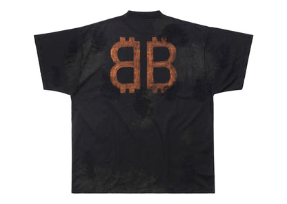 Balenciaga Crypto Oversized T-shirt Black Faded