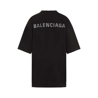 Balenciaga Crystal Logo T-Shirt Faded Black