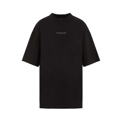 Balenciaga Crystal Logo T-Shirt Faded Black