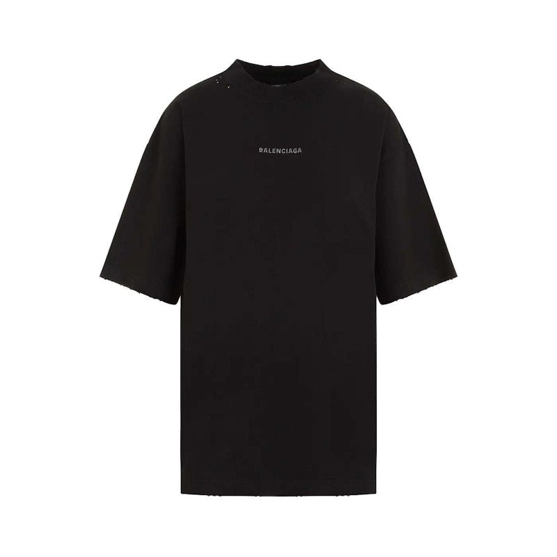 Balenciaga Crystal Logo T-Shirt Faded Black