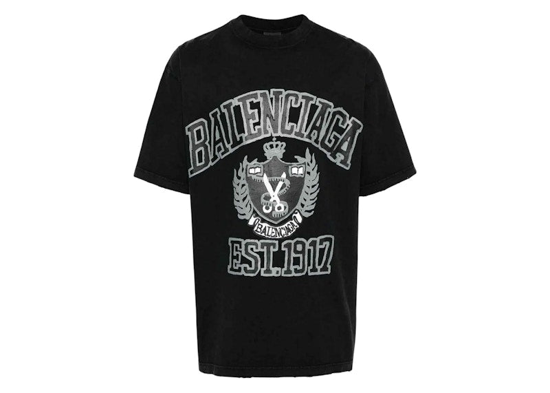 Balenciaga DIY College Medium Fit Tee Black White