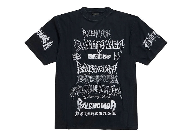 Balenciaga DIY Metal Vintage Jersey Tee Black