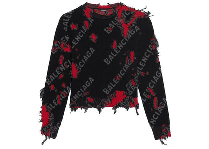 Balenciaga Destroyed Small Crewneck Grey