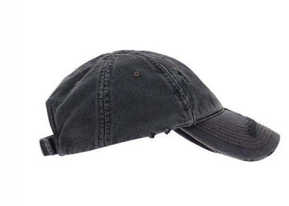 Balenciaga Distressed Denim Cap Charcoal
