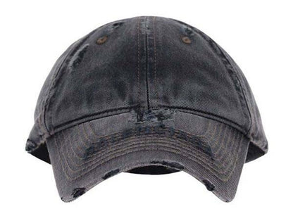 Balenciaga Distressed Denim Cap Charcoal