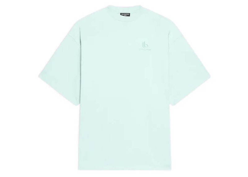 Balenciaga Double B Worn Out T-shirt Light Green