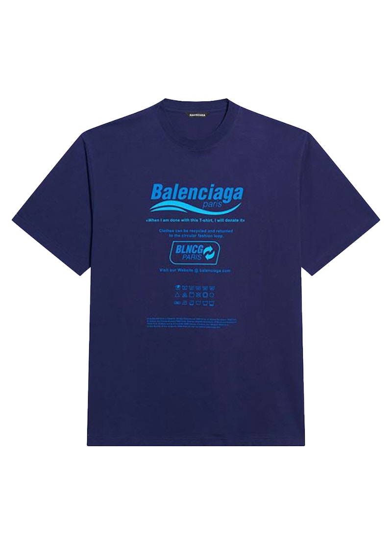 Balenciaga Dry Cleaning Boxy T-Shirt Dark Blue Vintage