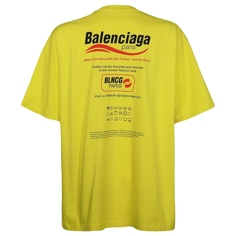 Balenciaga Dry Cleaning Boxy T-Shirt Yellow