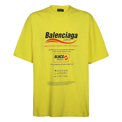 Balenciaga Dry Cleaning Boxy T-Shirt Yellow