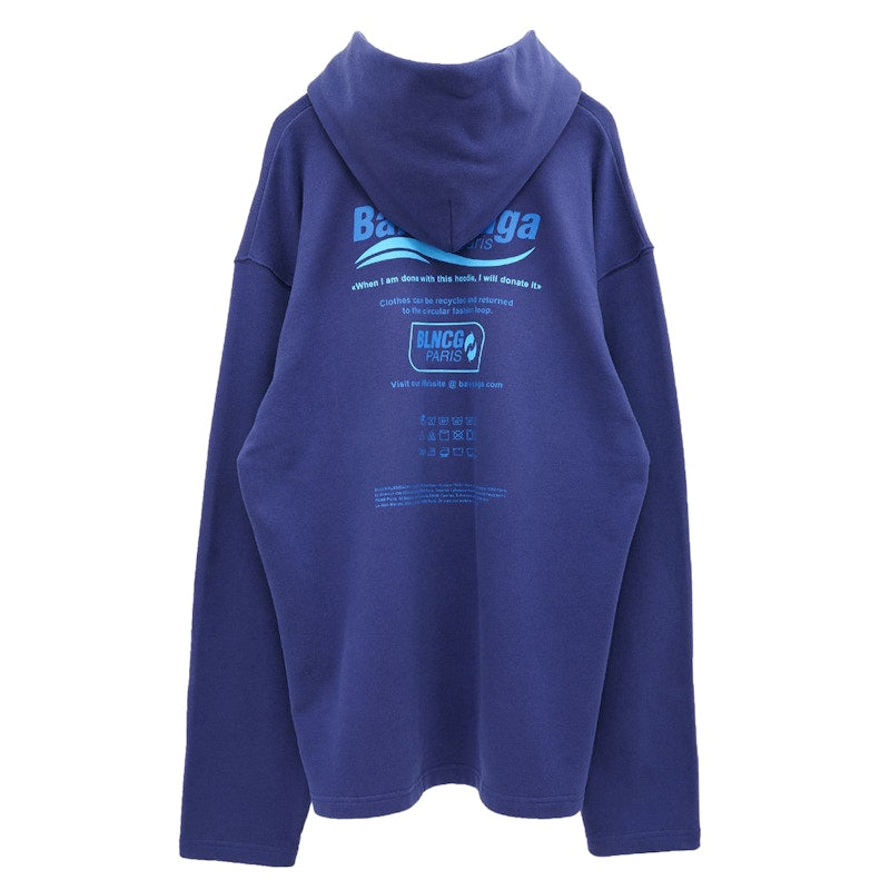 Balenciaga Dry Cleaning Logo Hoodie Blue