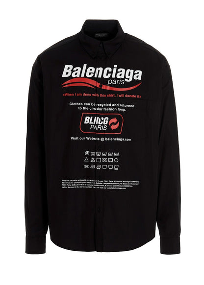 Balenciaga Dry Cleaning Logo Shirt Black