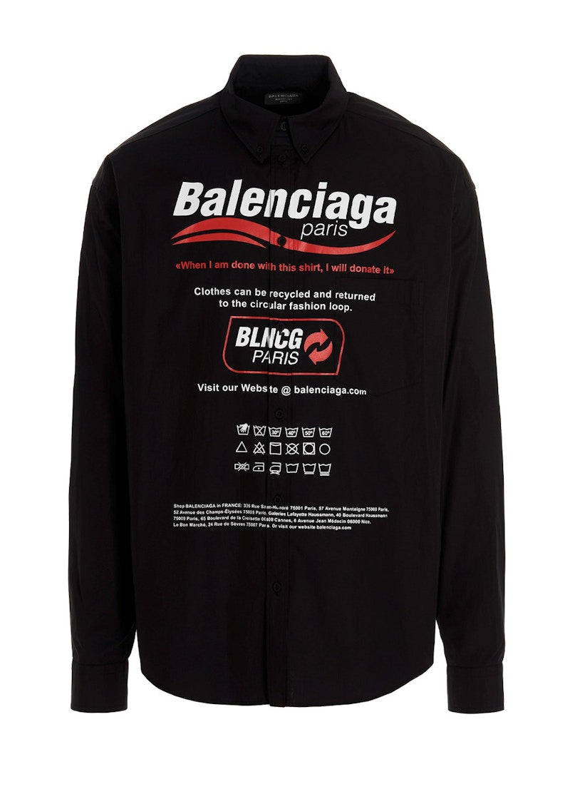 Balenciaga Dry Cleaning Logo Shirt Black
