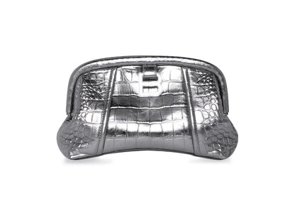 Balenciaga Editor Clutch XS Silver Metallized