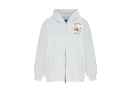 Balenciaga Energy Patched Jersey Oversized Hoodie White