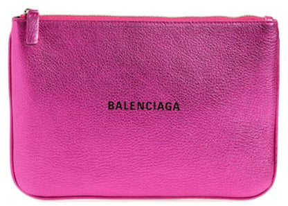 Balenciaga Everyday Leather Pouch Metallic Pink