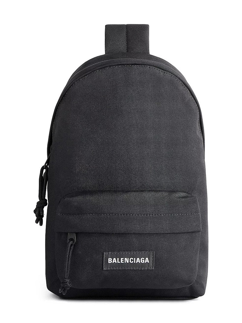 Balenciaga Explore One-Strap Sling Backpack Black