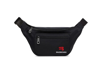 Balenciaga Explorer Sporty B Logo Embroidered Beltpack Medium Black
