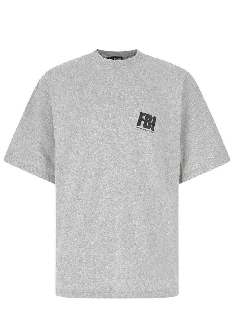 Balenciaga FBI Print T-Shirt Grey/Black