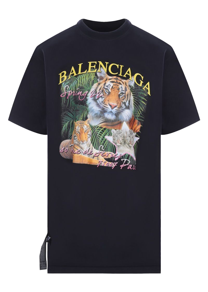 Balenciaga FBI Print Year Of The Tiger Reversible T-Shirt Dark Blue/Black/Yellow