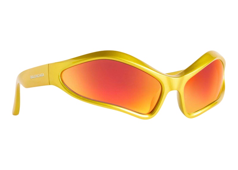 Balenciaga Fennec Oval Sunglasses Yellow/Red (768054T00077037)