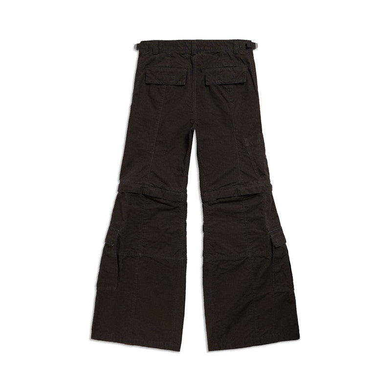 Balenciaga Flared Cargo Trousers in Black Black