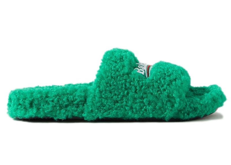 Balenciaga Furry Slide Green (Women's)