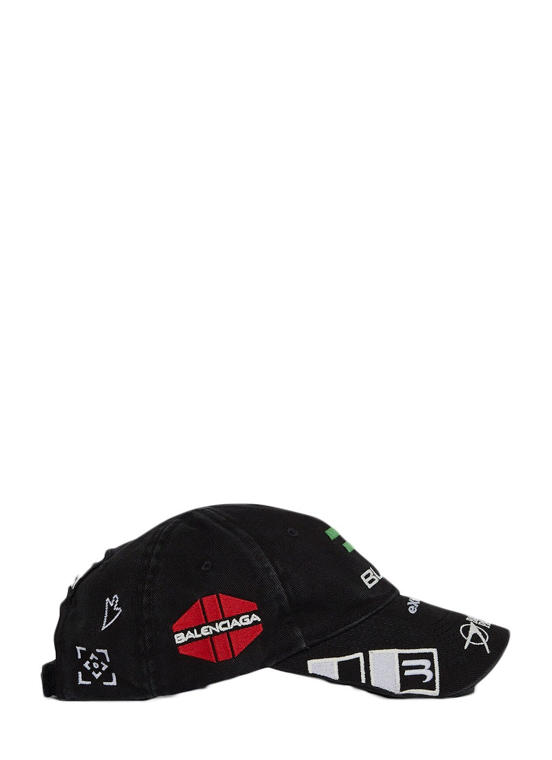 Balenciaga Gamer Embroidered Hat Black