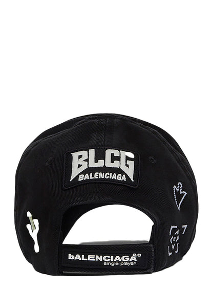 Balenciaga Gamer Embroidered Hat Black