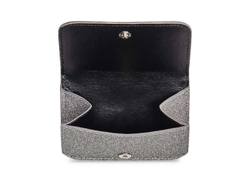 Balenciaga Glitter Cash Wallet Mini Grey