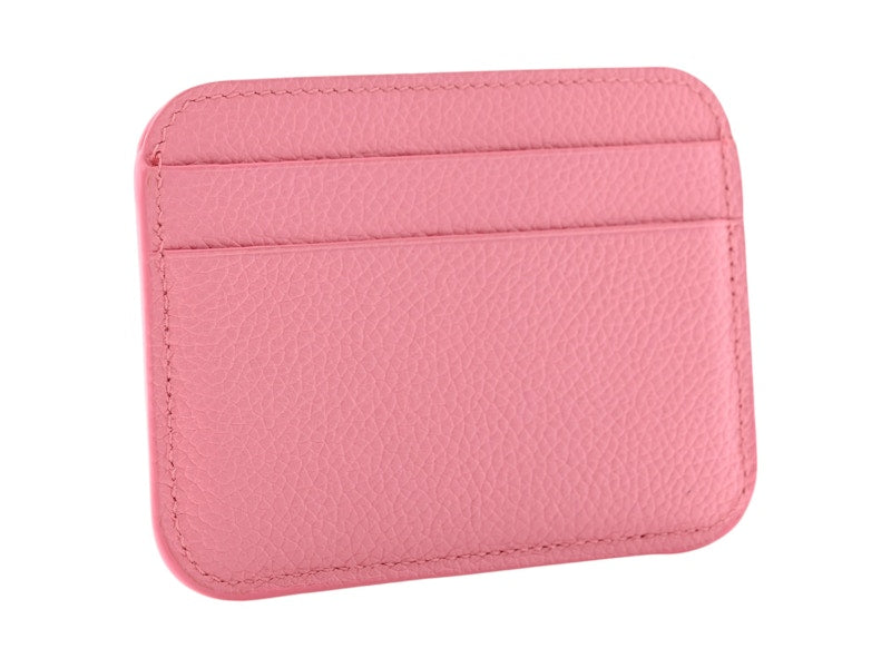Balenciaga Grained Calfskin Logo Cash Rounded Card Holder Light Pink/Black