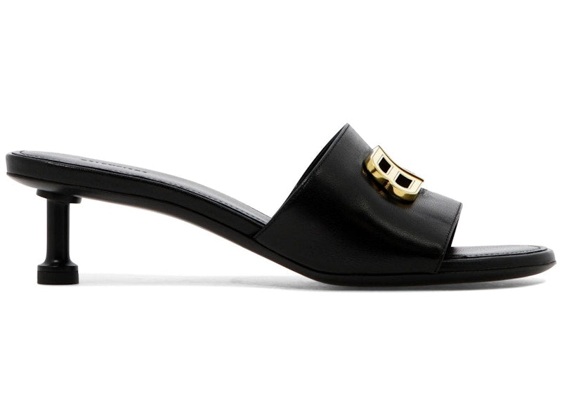 Balenciaga Groupie 50MM Mule Sandals Black Leather (Women's)