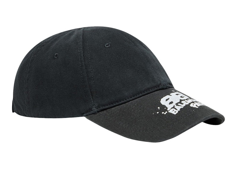 Balenciaga Hand Drawn BB Icon Velcro Tab Cap Black/White