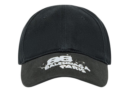 Balenciaga Hand Drawn BB Icon Velcro Tab Cap Black/White
