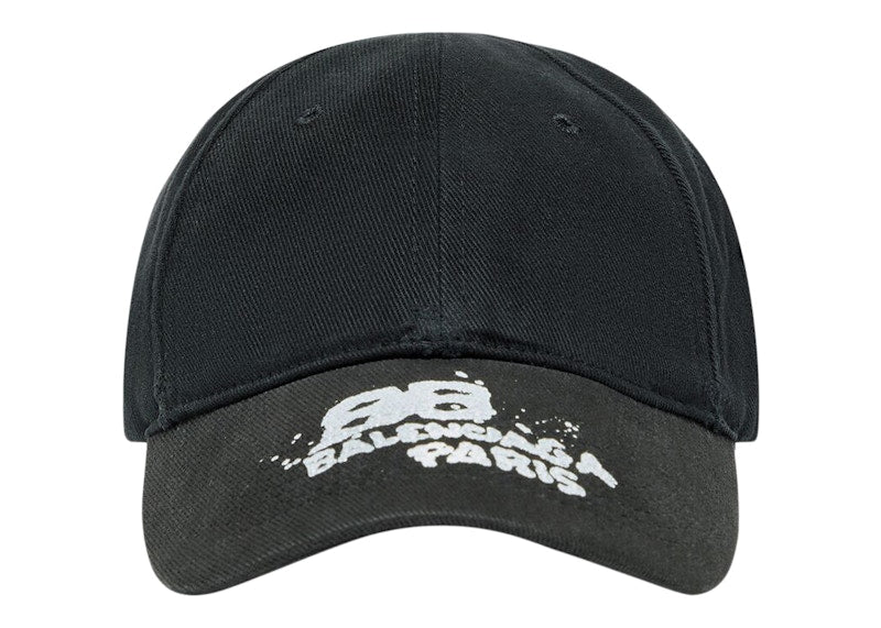 Balenciaga Hand Drawn BB Icon Velcro Tab Cap Black/White