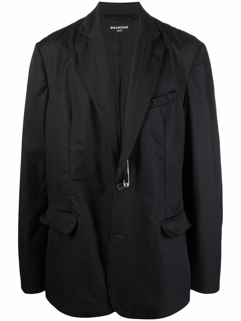 Balenciaga Handstitch-Style Oversized Jacket Black