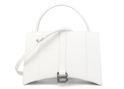 Balenciaga Hourglass East-West Tote Bag Small White