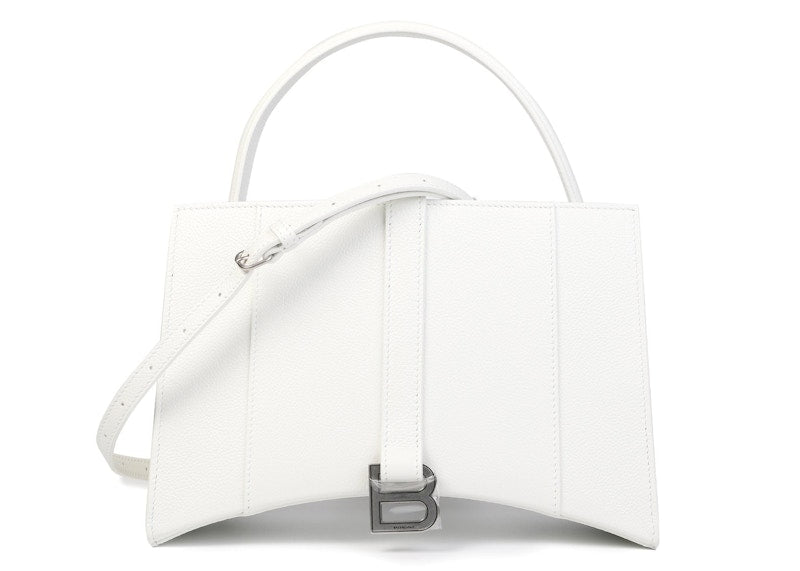 Balenciaga Hourglass East-West Tote Bag Small White