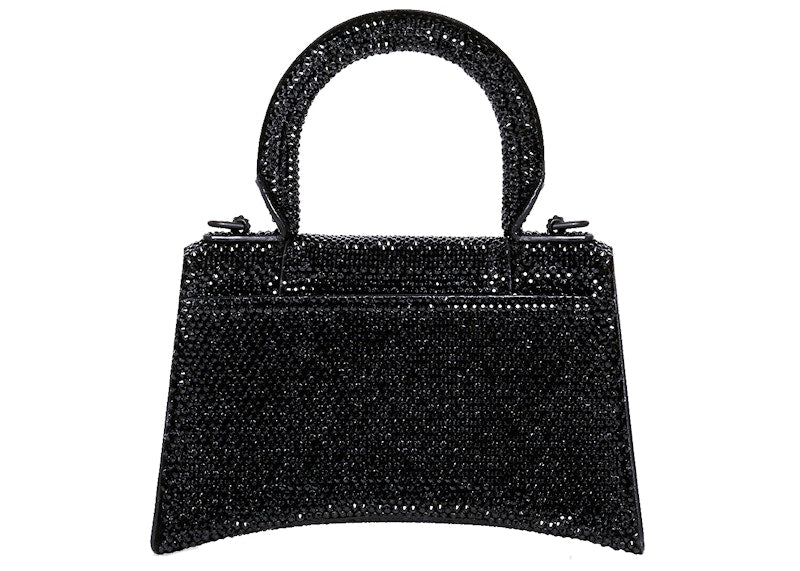 Balenciaga Hourglass Handbag XS Rhinestone Black