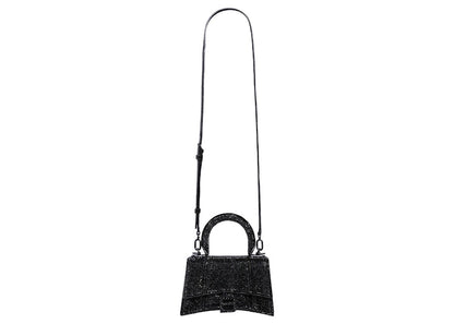Balenciaga Hourglass Handbag XS Rhinestone Black