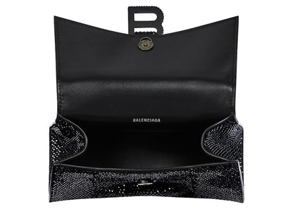 Balenciaga Hourglass Handbag XS Rhinestone Black
