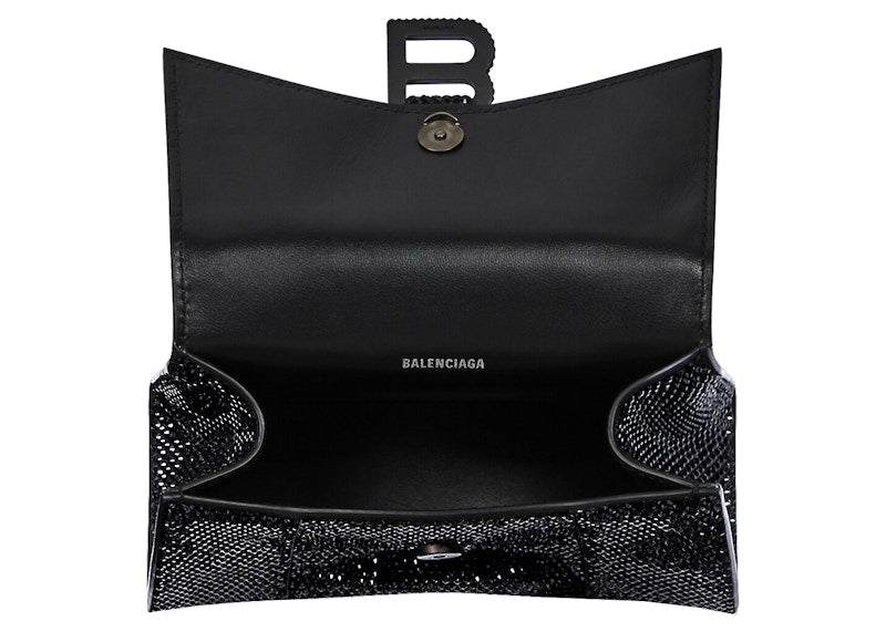 Balenciaga Hourglass Handbag XS Rhinestone Black
