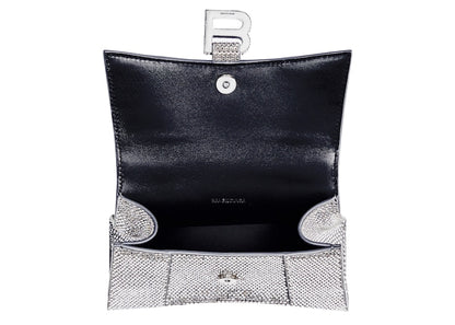 Balenciaga Hourglass Handbag XS Rhinestone Grey