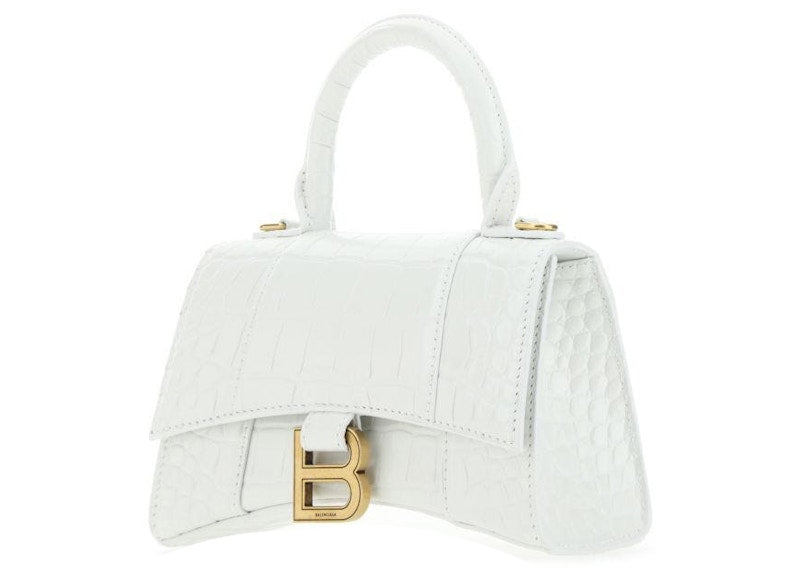 Balenciaga Hourglass Handbag XS White