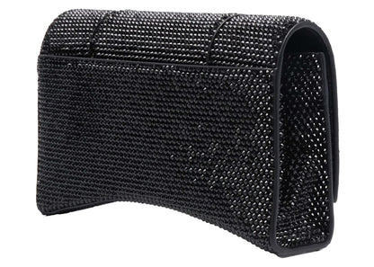 Balenciaga Hourglass Hangbag With Rhinestones Black